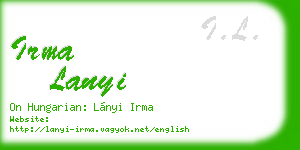 irma lanyi business card